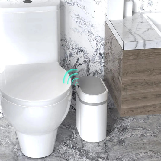 Motion Sensor Bathroom Trash Can Touchless Automatic Garbage with Lid